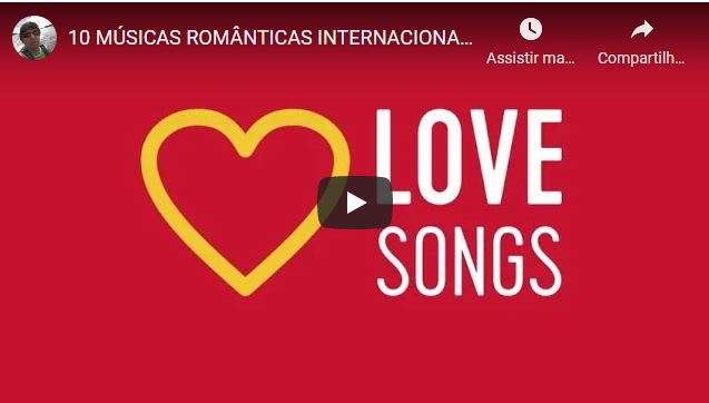 vídeo de música romântica para curtir
